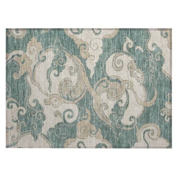 Chantille Machine Washable Indoor/Outdoor Abstract ACN3034 Seafoam 3 ft. x 4 ft. Area Rug