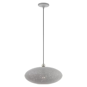 Dublin 1 Light Nordic Gray with Brushed Nickel Accents Pendant