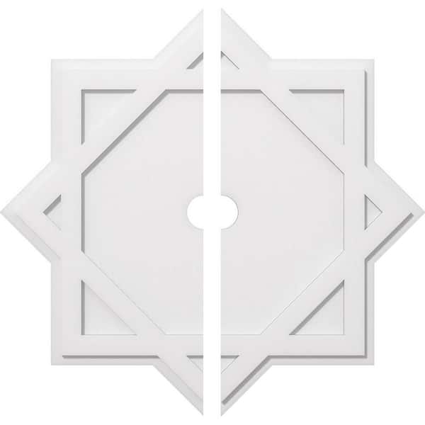 Ekena Millwork 1 in. P X 20 in. C X 36 in. OD X 3 in. ID Axel Architectural Grade PVC Contemporary Ceiling Medallion, Two Piece