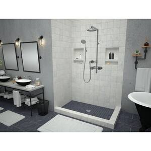 Redi Base 30 in. x 48 in. Double Threshold Shower Base with Center Drain and Polished Chrome Drain Plate