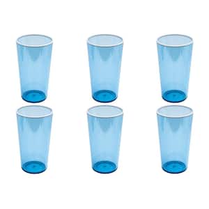 Contrast 21 oz. Dishwasher Safe Blue Acrylic Drinking Glass