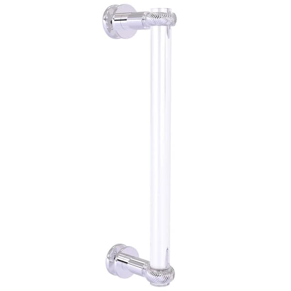 Allied Brass Clearview 12 in. Single Side Shower Door Pull with Twisted Accents in Polished Chrome