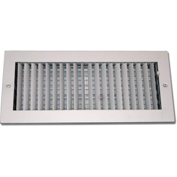 SPEEDI-GRILLE 14 in. x 4 in. Steel Ceiling or Wall Register, White with Adjustable Single Deflection Diffuser
