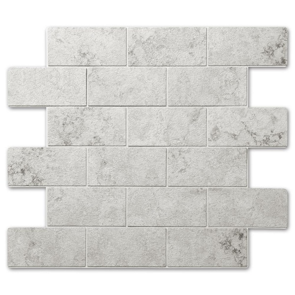 Yipscazo Subway Collection Marble Gray 12 in. x 12 in. PVC Peel and Stick Tile (5 sq. ft./5-Sheets)