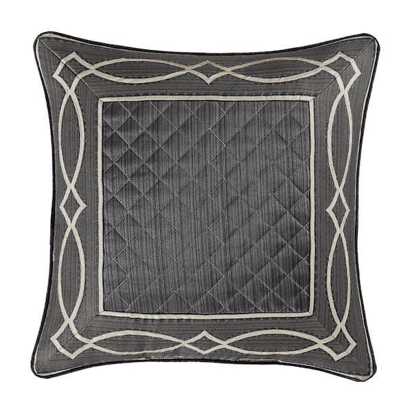 J QUEEN NEW YORK INC Darwin Charcoal Charcoal Polyester 20 x 20 in. Square Decorative Throw Pillow