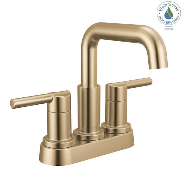 Delta Nicoli Gold 4 in. Centerset Double Handle Bathroom Faucet in