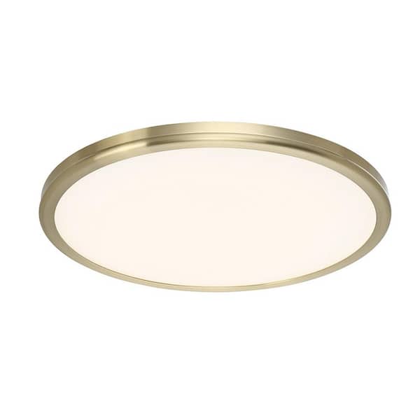 WAC Lighting Geos 22 in. 1-Light 3000K Brass LED Flush Mount