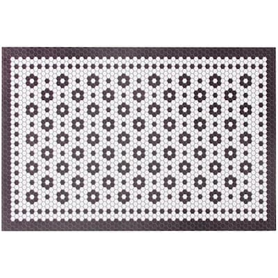 StyleWell Black and White 5 ft. X 7 ft. Diamond Vinyl Area Rug 8215.13.51HD  - The Home Depot