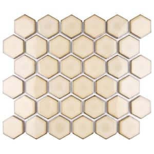 Hudson Due 2" Hex Caffe 10-7/8 in. x 12-5/8 in. Porcelain Mosaic Tile (9.7 sq. ft./Case)