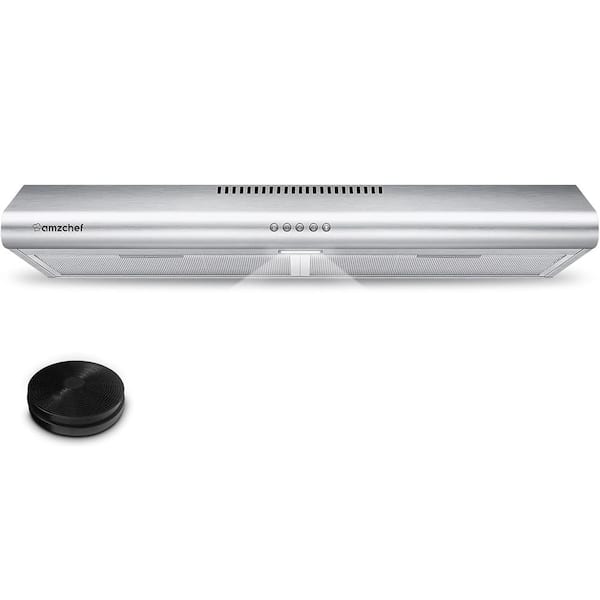 Bpocz 30 in. 250 CFM Convertible Under Cabinet Range Hood in Stainless Steel with 3-Speed Exhaust Fan, LED lights and Filters