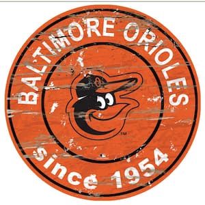 MLB Baltimore Orioles 24 in. Distressed Wooden Wall Art Circle Sign