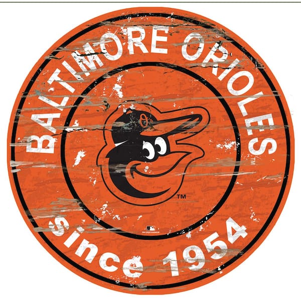 Fan Creations MLB Baltimore Orioles 24 in. Distressed Wooden Wall Art Circle Sign