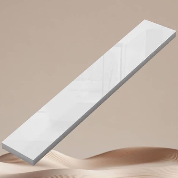 24 in. W x 4 in. H Solid Surface Vanity Backsplash in White Vanity Sink Countertop Backsplash for 24 in. Bath Vanity Top