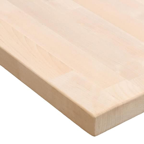 HARDWOOD REFLECTIONS - 5 ft. L x 30 in. D Unfinished Birch Solid Wood Butcher Block Desktop Countertop with Eased Edge