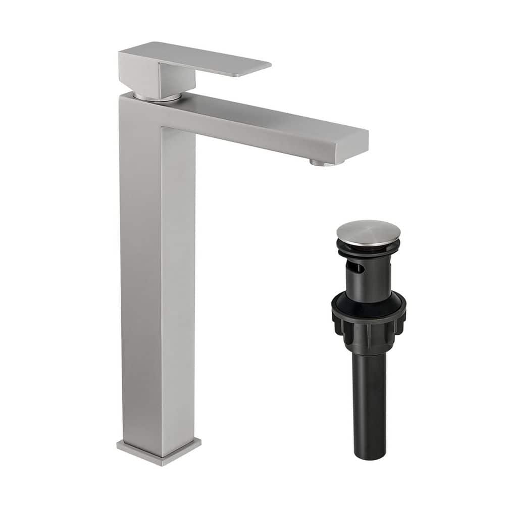 FLG Single Handle Bathroom Vessel Sink Faucet with Pop-Up Drain