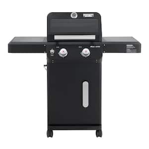 Mesa 2-Burner Propane Gas Grill in Black with Clear View Lid and LED Controls