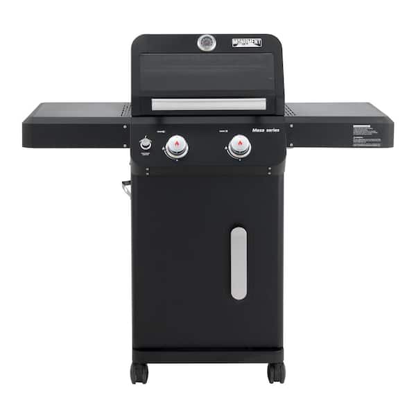Monument Grills Mesa 2-Burner Propane Gas Grill in Black with Clear View Lid and LED Controls