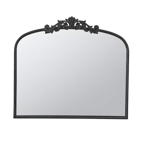 HomeRoots 40 in. W x 31.2 in. H Wood Black Vanity Mirror