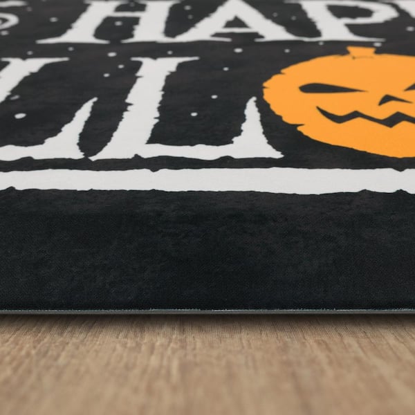 Xsinufn Halloween Kitchen Mat,Ghost Pumpkin Decorative Black Kitchen Rugs  and Mats Non Skid Washable,Low-Profile Mats for Home Kitchen Halloween  Decor,17x48+17x30 Inches 