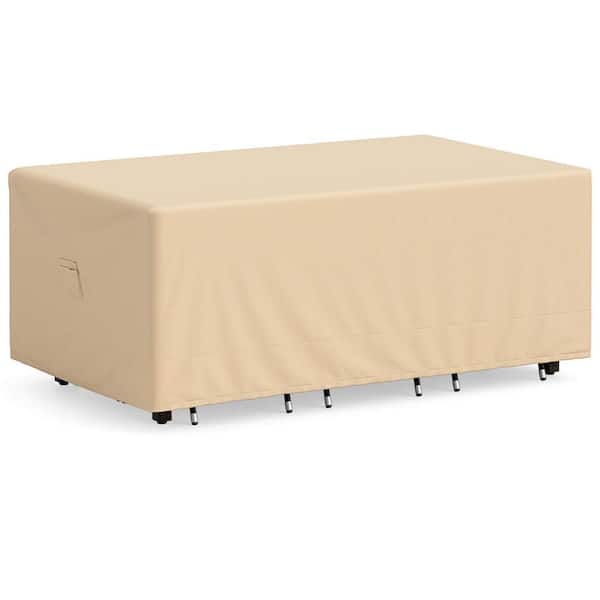 Costway Patio 90 in. x 50 in. Dining Set Cover Rectangle Table Chair Waterproof Handle Air Vent