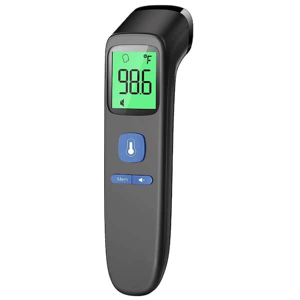 Adrinfly Black Non-Contact Thermometer for Adults and Kids, FSA Eligible, Accurate and Easy to Use 1-Second Result, Mute Mode