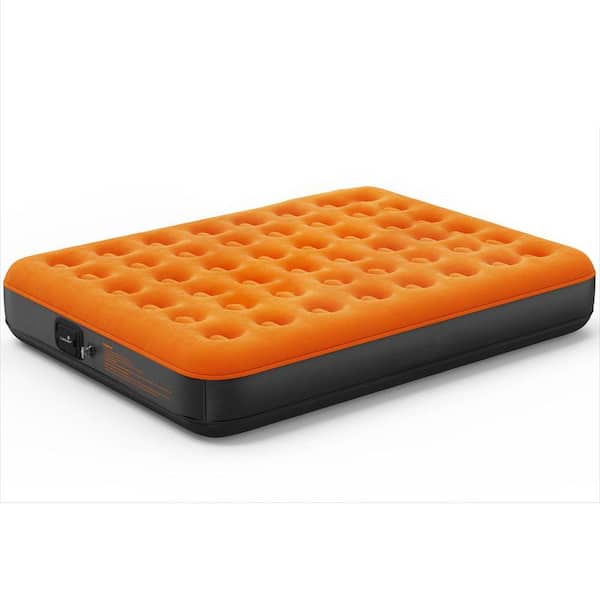 80 in. L x 60 in. W x 9 in. H Queen Camping Portable Inflatable Mattress with Built-in USB Rechargeable Pump