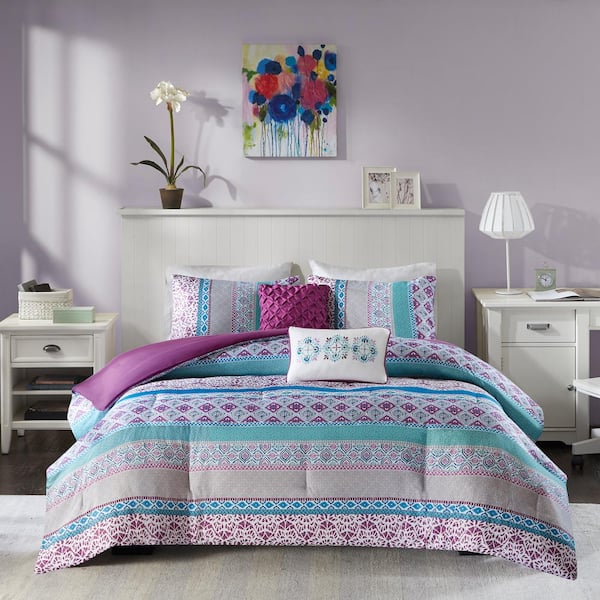 Adley Purple Boho Comforter Set