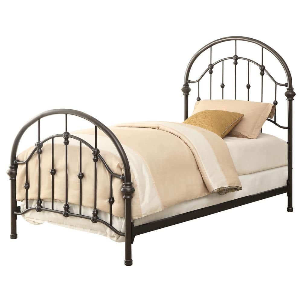 Coaster Rowan Brown Metal Frame Twin Panel Bed 300407T - The Home Depot