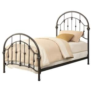 Rowan Brown Metal Frame Twin Panel Bed