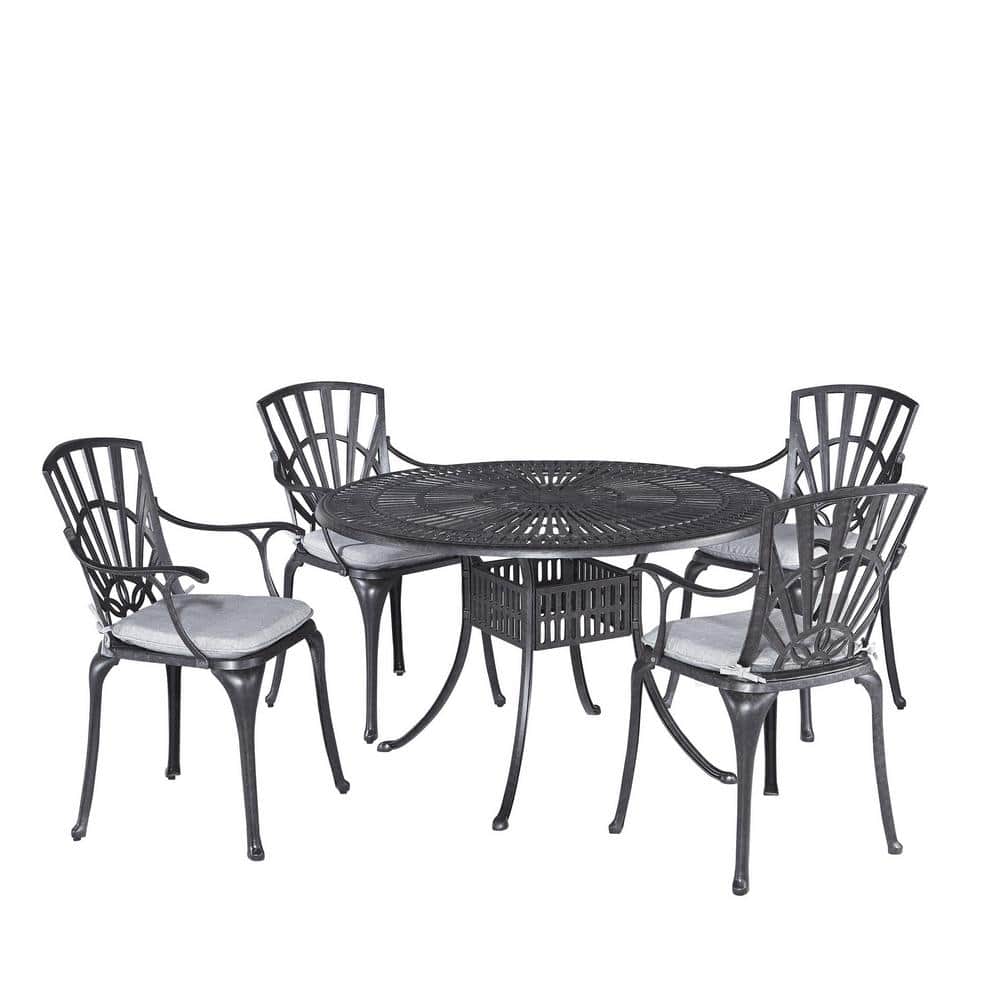 Reviews for HOMESTYLES Grenada Charcoal Gray 48 in. 5Piece Cast