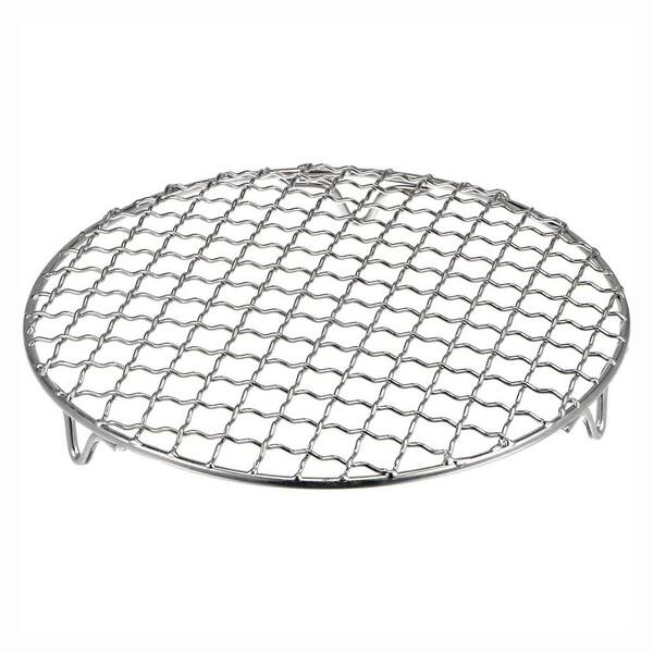 201 Stainless Steel Silver Round Cooking Rack for Baking Steaming BBQ Air Fryer Pressure Cooker Oven 1 Piece