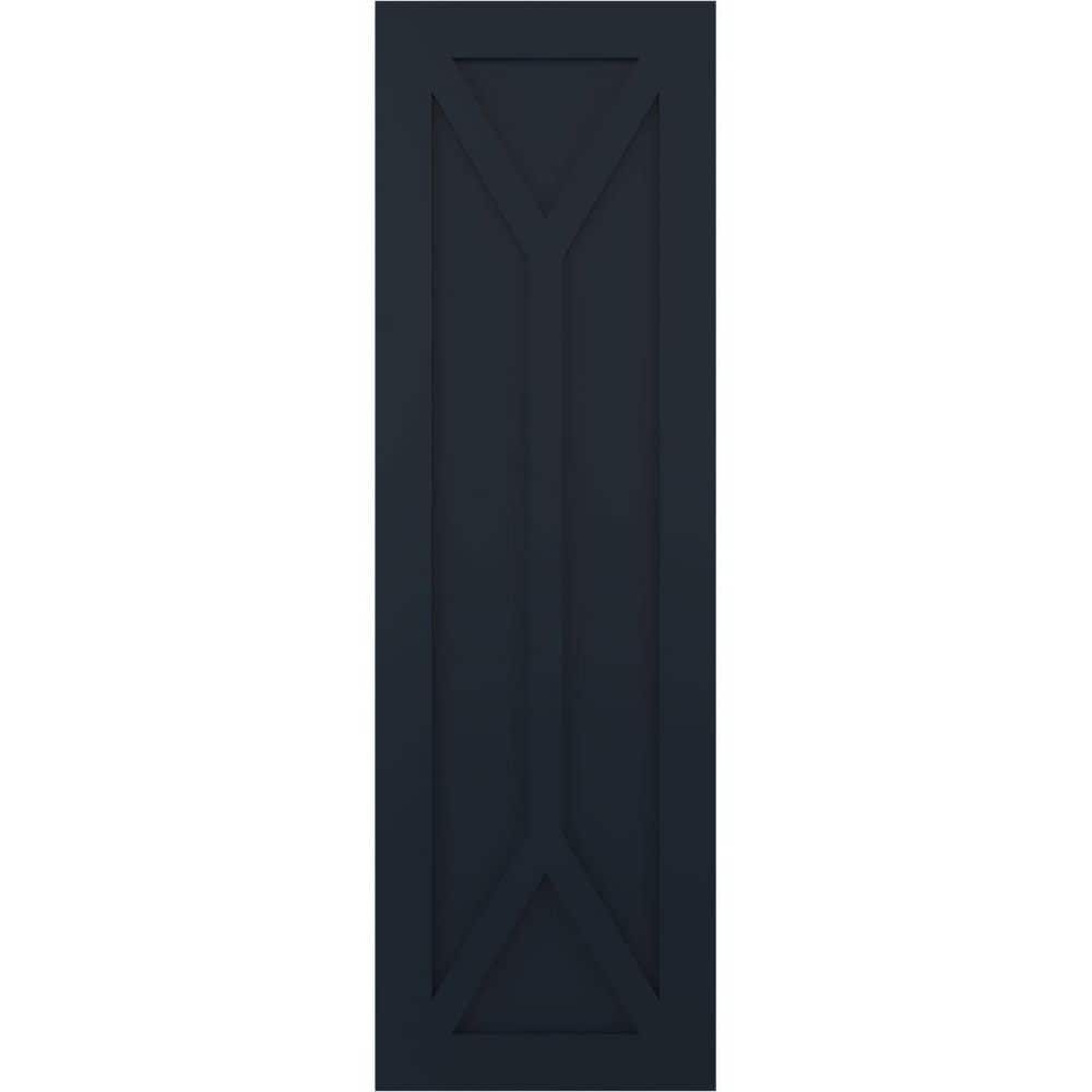12 in. x 52 in. PVC True Fit San Carlos Mission Style Fixed Mount Flat Panel Shutters Pair in Starless Night Blue price history on PriceWatchPro
