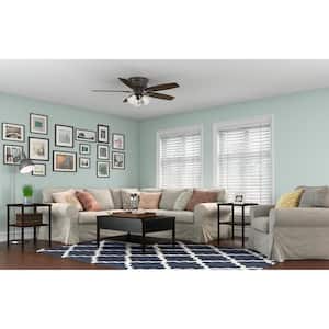 Oakhurst 52 in. Indoor Low Profile New Bronze Ceiling Fan With LED Light Kit and Remote