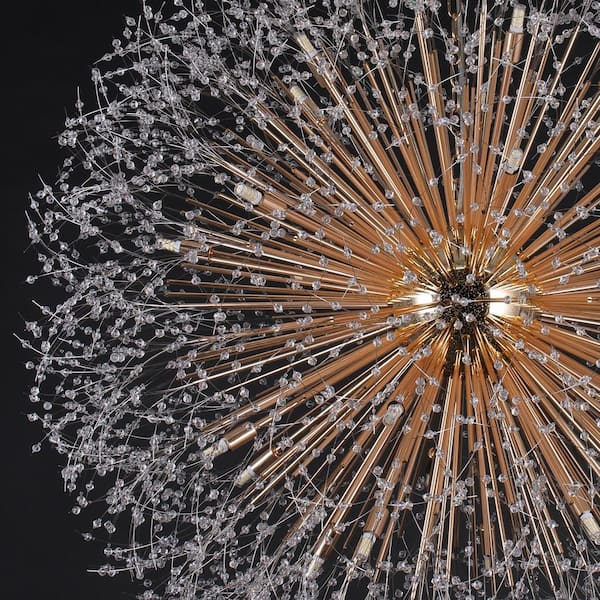 EDISLIVE Calzadyn 59.1 in. 30-Light Gold Decor Dandelion Firework