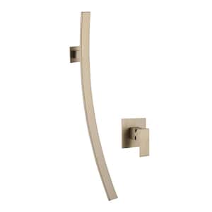 Modern Single-Handle Wall Mounted Bathroom Faucet in Brushed Gold