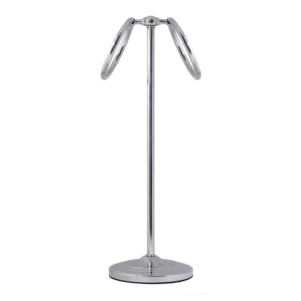 17" Polished Chrome Double Freestanding Hand Towel Ring