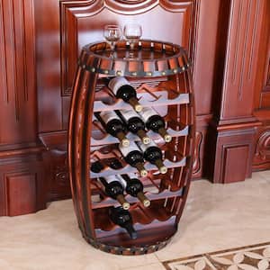 Rustic 23 Bottles Barrel Shaped Wooden Wine Rack