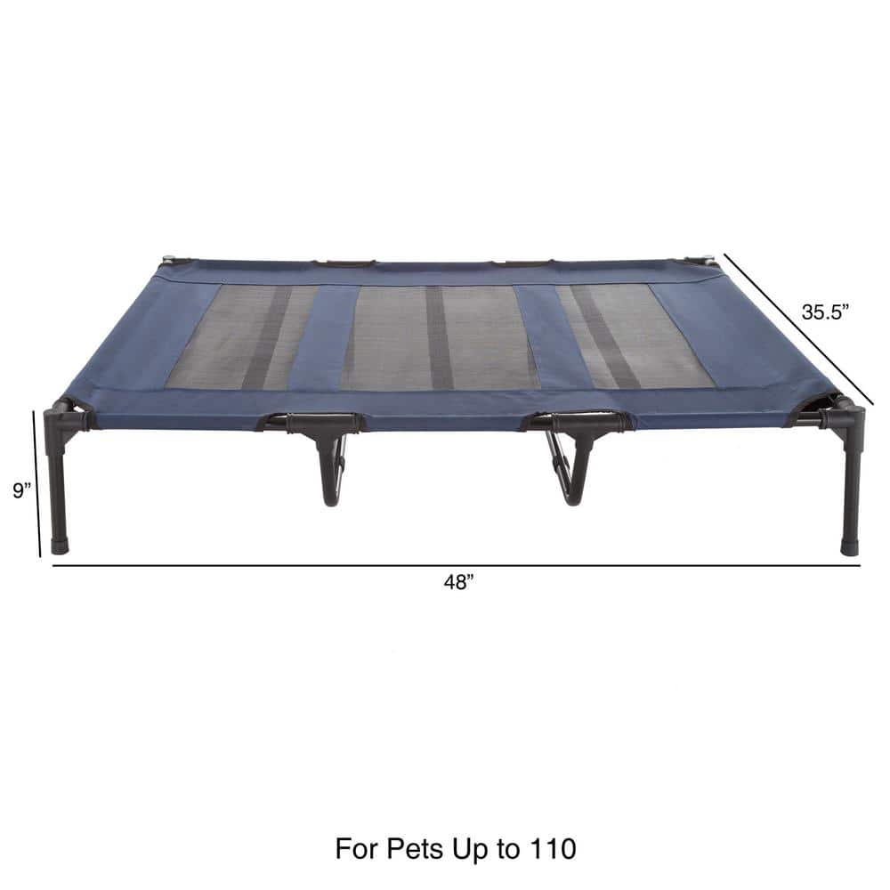 Large Navy Blue Elevated Outdoor Waterproof Pet Bed