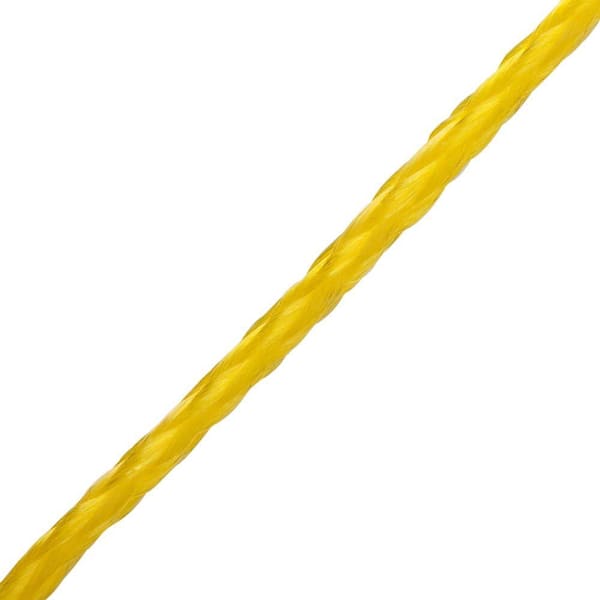 Everbilt 1/4 in. x 100 ft. Hollow-Braid Poly Rope in Yellow