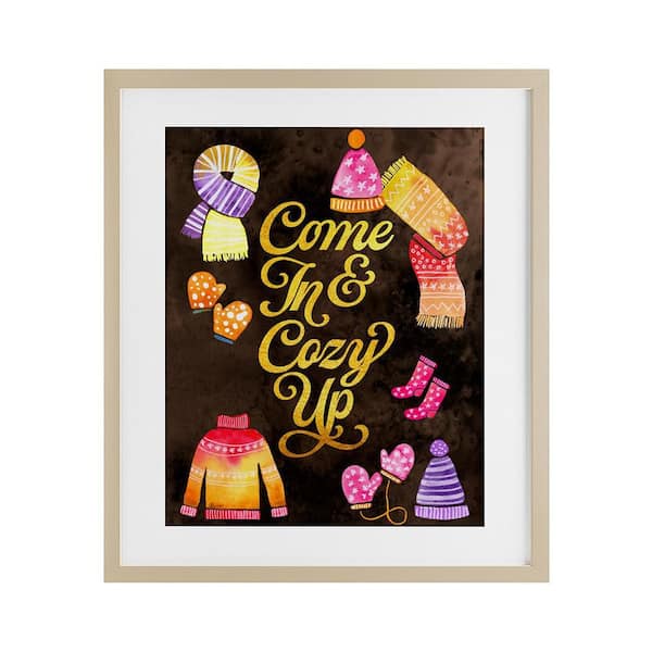 Cozy Comforts Sweaters by Hillary Holt Framed Graphic Art Print Typography 16 in. x 13 in.