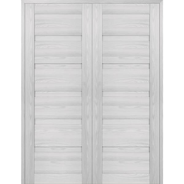 Belldinni Louver 48 in. x 83.25 in. Both Active Ribeira Ash Wood Composite Double Prehung Interior Door