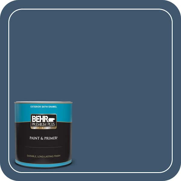 BEHR PREMIUM PLUS 1 qt. #ECC-16-3 Inlet Harbor Satin Enamel Exterior Paint & Primer