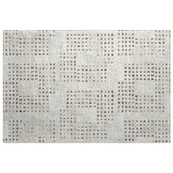 Dream Shag Premium Machine Washable Abstract ADS33 Beige 2 ft. x 3 ft. Accent Rug