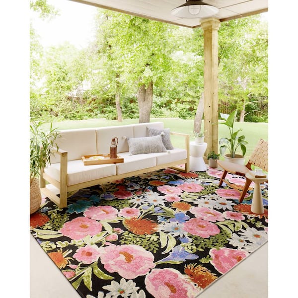 Loloi Botanical Black/Multi 7 ft. - 10 in. x 11 ft. - 2 in. Indoor