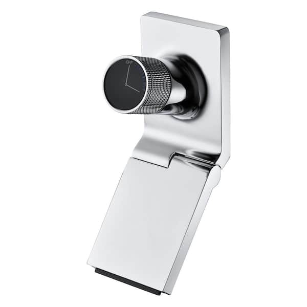 SUMERAIN 90° Folding Spout Single Handle Wall Mounted Bathroom Faucet with Valve in Chrome