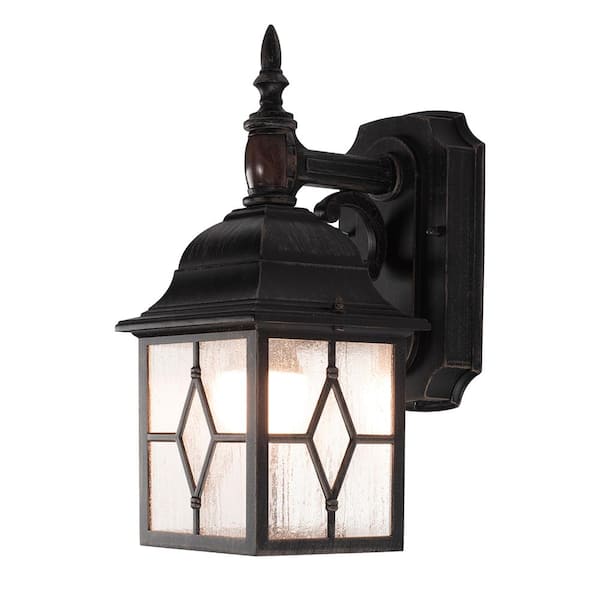 LUTEC 1-Light Bronze Motion Sensing Outdoor Wall Lantern Sconce