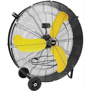 36 in. Industrial Drum Fan, 18600 CFM High Velocity 2 Speed 3/5 HP Heavy-Duty Metal Air Circulator