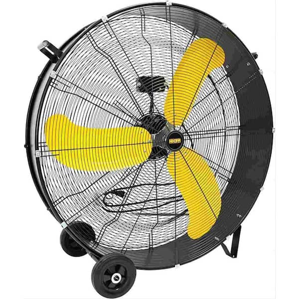 Deeshe 36 in. Industrial Drum Fan, 18600 CFM High Velocity 2 Speed 3/5 HP Heavy-Duty Metal Air Circulator