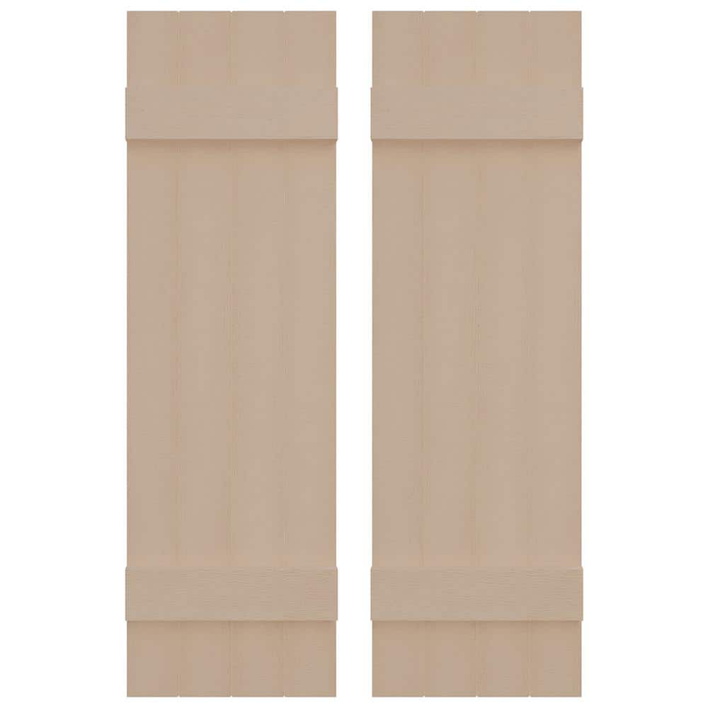 14 in. W x 51 in. H Vinyl Exterior Joined Board and Batten Shutters Pair in Wicker price history on PriceWatchPro