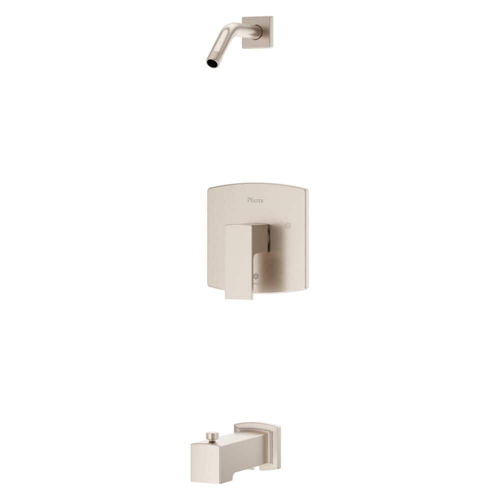 Pfirst Modern Single Handle Tub and Shower Trim Only Less Shower Head in Brushed Nickel price history on PriceWatchPro